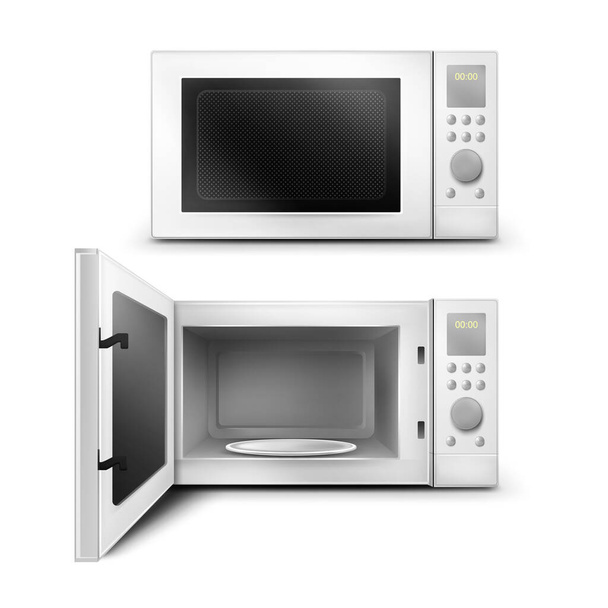 Realistic illustration of the microwave oven - Vektori, kuva