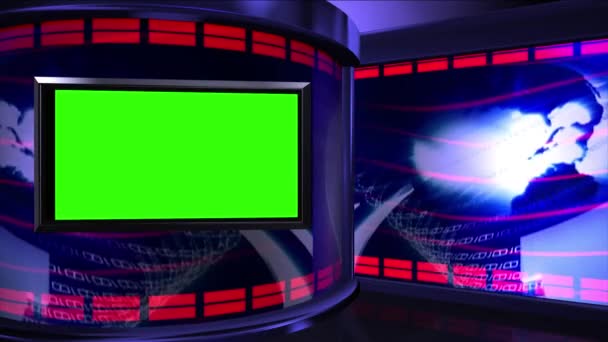 Virtual News Studio Ustaw zielony ekran - Materiał filmowy, wideo