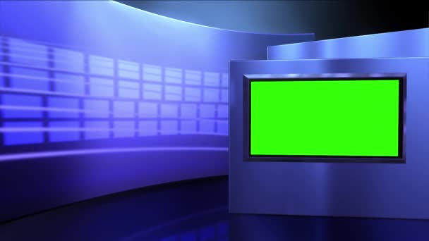Virtual News Studio Ustaw zielony ekran - Materiał filmowy, wideo