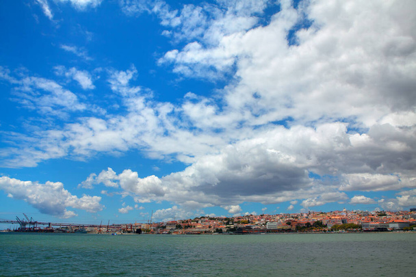 Tagus River and Lows Clouds over Lisbon - Fotografie, Obrázek