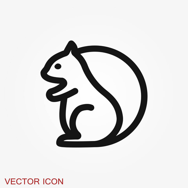 Squirrel icon isolated on a backgrounds. - Vector, Image