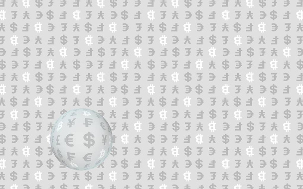 Bitcoin i waluta na szarym tle. Cyfrowy krypto symbol waluty. Koncepcja biznesu. Wystawa rynkowa. 3D ilustracja - Zdjęcie, obraz