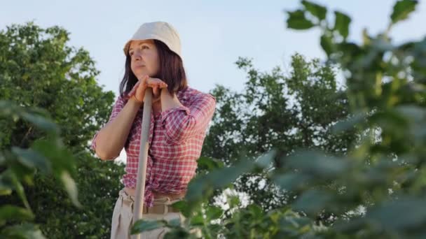 Dívka farmář trpí bolestí zad - Záběry, video