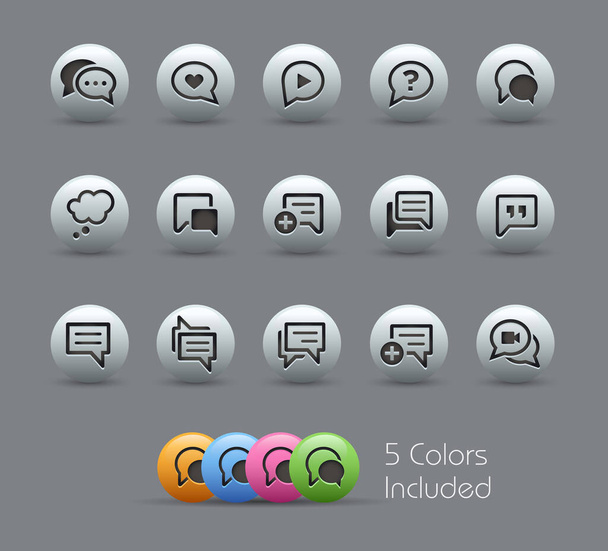 Ikony bańki / / Pearly Series -- Plik Vector zawiera 5 wersji kolorystycznych dla każdej ikony w różnych warstwach -- - Wektor, obraz
