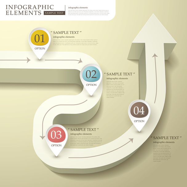 Abstract 3d flow chart infographics - Wektor, obraz