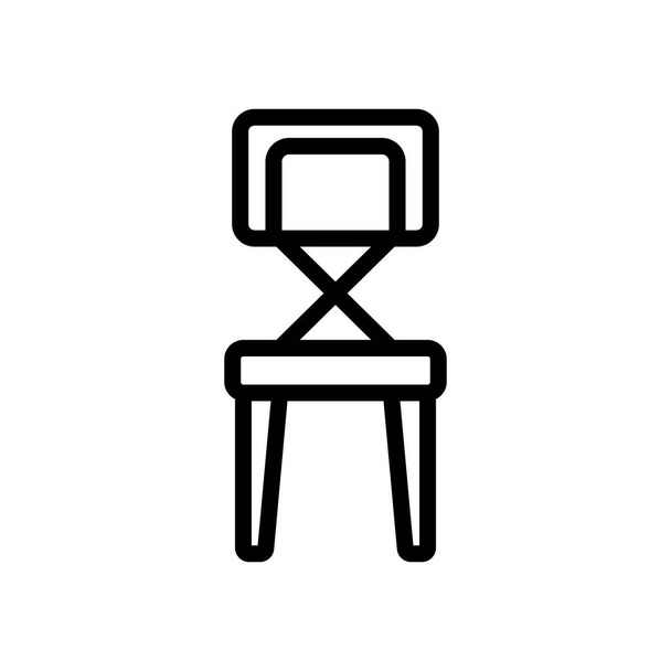 Barbeküyü sandalye ikonu vektörüne katlıyorum. Barbeküyü sandalye tabelasında katlıyorum. izole edilmiş sınır sembolü çizimi - Vektör, Görsel