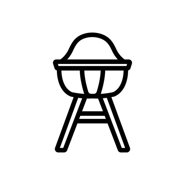 feeding chair with leg lock icon vector. feeding chair with leg lock sign. isolated contour symbol illustration - Vector, Image