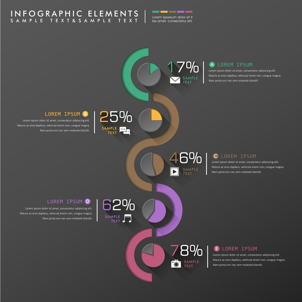 abstract pie chart infographics - Vettoriali, immagini