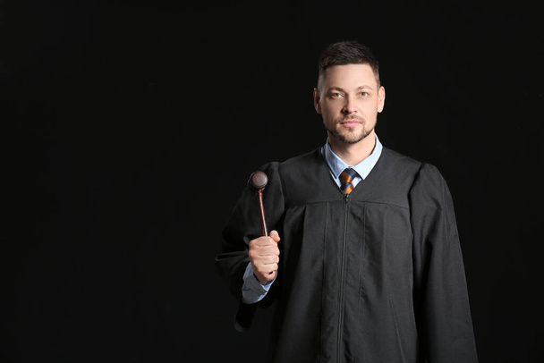 Male judge on dark background - Photo, Image