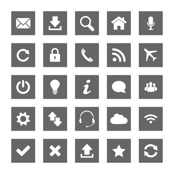 Grey Web icons - Wektor, obraz