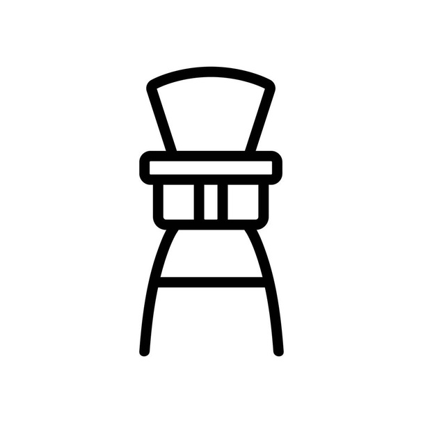 大きな椅子のアイコンベクトルに取り付けられたハイチェアブースター。大きな椅子の看板についたハイチェアブースター。孤立した輪郭記号図 - ベクター画像
