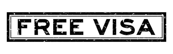 Grunge black free visa word square rubber seal stamp auf weißem Hintergrund - Vektor, Bild