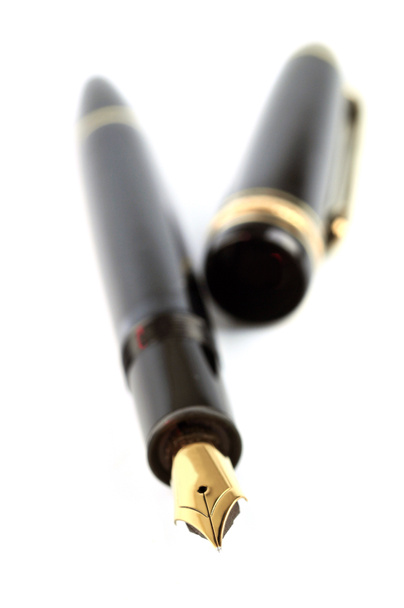 Fountain pen close up on white background - Photo, Image