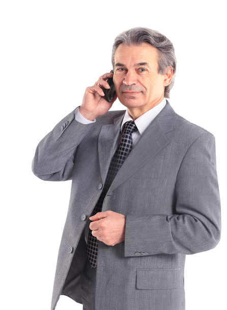 Portrait of confident businessman talking at the phone - Foto, Imagen