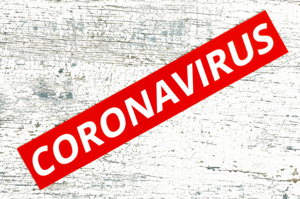 Coronavirus concept, on wooden background close-up - Foto, Bild