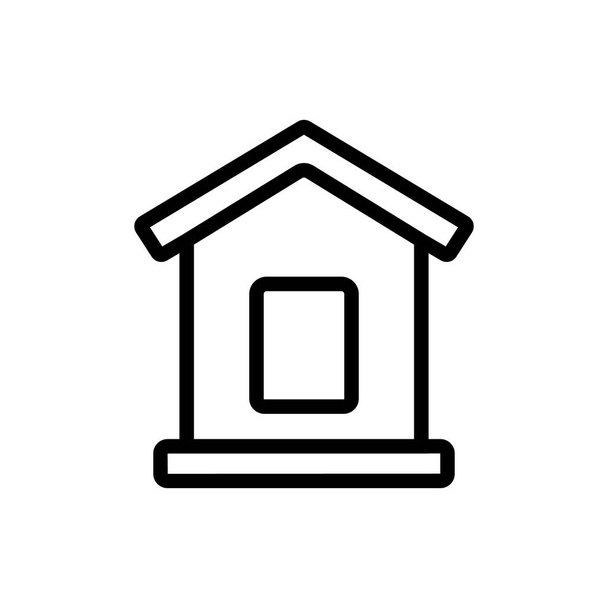 casa del cane con vettore icona del tetto in legno. cane casa con tetto in legno segno. illustrazione simbolo contorno isolato - Vettoriali, immagini
