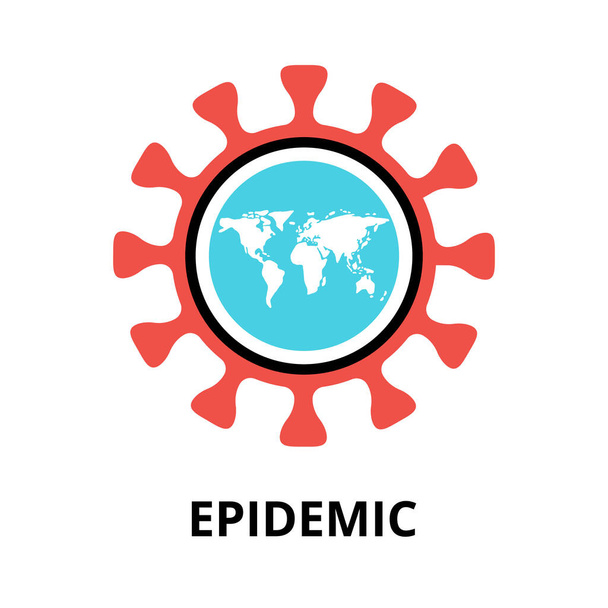 Concept of Epidemic icon, modern flat editable line design vector illustration, for graphic and web design - Vector, Image