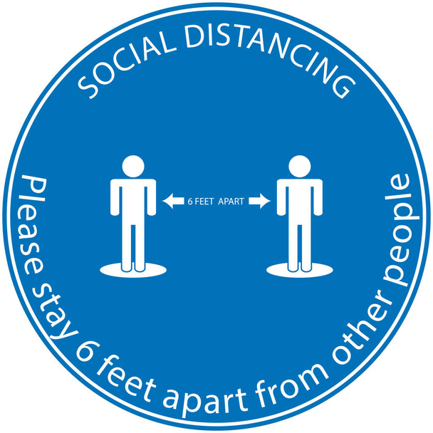 Icono concepto de personas Social Distanciamiento permanecer a 6 pies de distancia de otras personas, las prácticas establecidas para hacer cumplir el distanciamiento social, ilustración vectorial
  - Vector, imagen