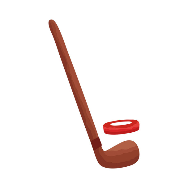 club de hockey y disco icono de estilo plano
 - Vector, imagen