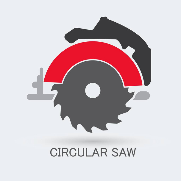 Scie circulaire dans un style plat simple. Représentation d'icônes d'outils électriques pour couper le bois et d'autres matériaux
. - Vecteur, image