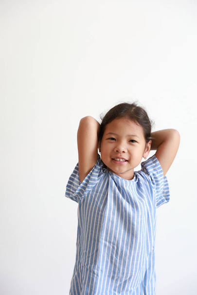 Asian kid girl smile isolated on white background. - Photo, Image