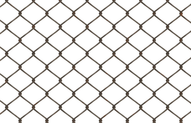  metal chainlink fence isolated - Photo, Image