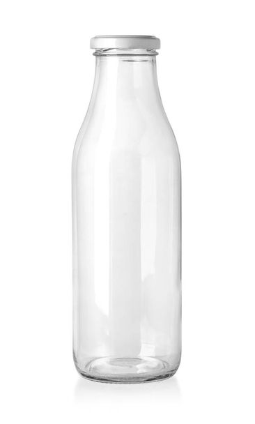 empty milk bottle isolated on white with clipping path - Photo, Image