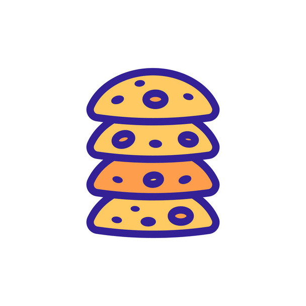 pila de galletas de avena vector icono. pila de galletas de avena signo. ilustración de símbolo de color - Vector, imagen