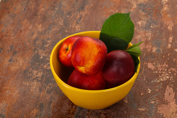 Sweet tasty ripe few nectarines fruit - Photo, Image