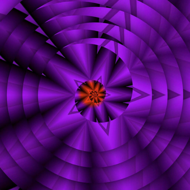 odcienie jasnego neonu fioletowy kolorowe spirale z małym żywy różowy flash w wielu skomplikowanych spiralnych abstrakcyjnych wzorów kształtów i wzorów - Zdjęcie, obraz