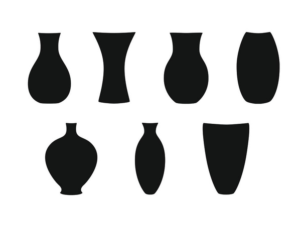 シルエットの花瓶やボトルのアイコンのセットは、ベクトルによって作成 - ベクター画像