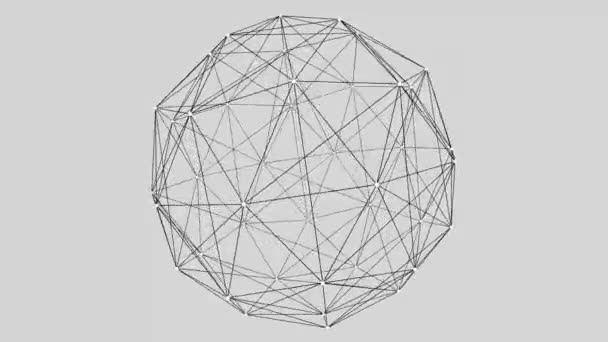 Esfera dinámica futurista de múltiples líneas. Ilustración abstracta en estilo espacial. Lazo sin costuras. Renderizado 3D. - Metraje, vídeo
