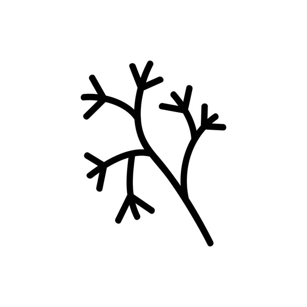 увядший вектор иконок растения укропа. увядший укроп знак растения. Иллюстрация изолированного контура - Вектор,изображение