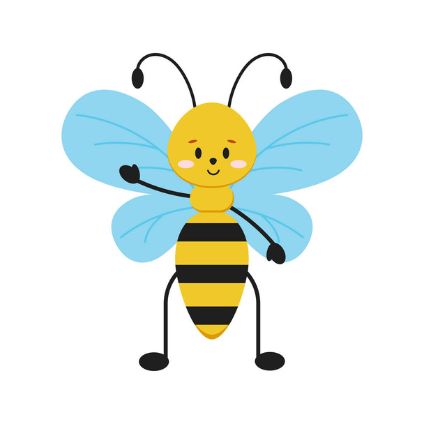 Linda miel abeja trabajador logo aislado sobre fondo blanco
. - Vector, Imagen