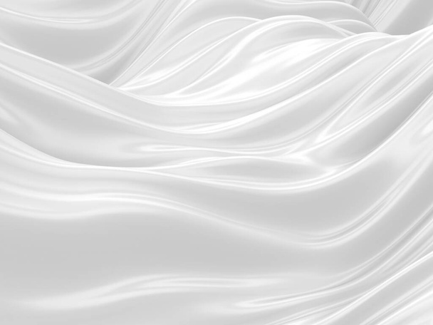 White abstract liquid wavy background. 3d render illustration - Zdjęcie, obraz
