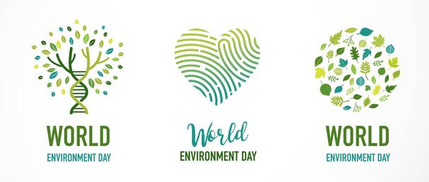 Día Mundial del Medio Ambiente, ir diseño concepto verde. Ilustración vectorial
 - Vector, imagen