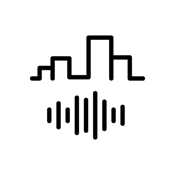 vektor ikony šumu města. městský hluk. izolovaný symbol obrysu ilustrace - Vektor, obrázek