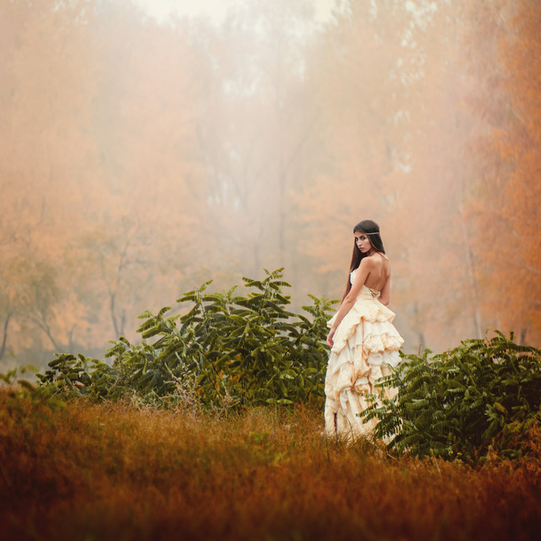 köd meztelen lány - Fotó, kép