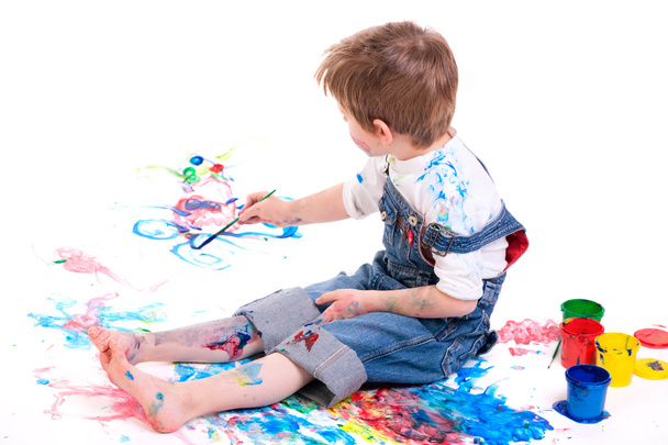 Boy painting - Zdjęcie, obraz