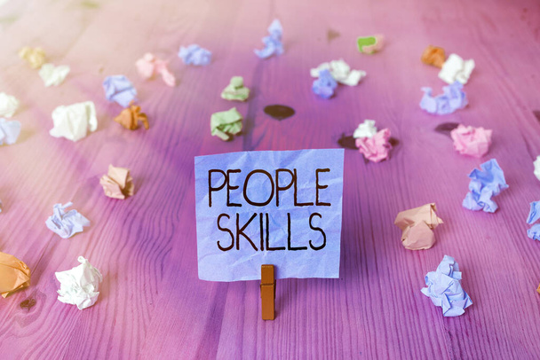 Kézírás szöveg írás People Skills. Koncepció jelentése Get Along jól hatékony kommunikáció Rapport megközelíthető. - Fotó, kép