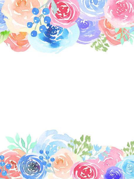 新鮮な色の花の装飾フレーム - ベクター画像