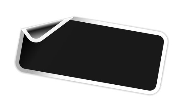 The black glossy label with folded corner - Вектор, зображення