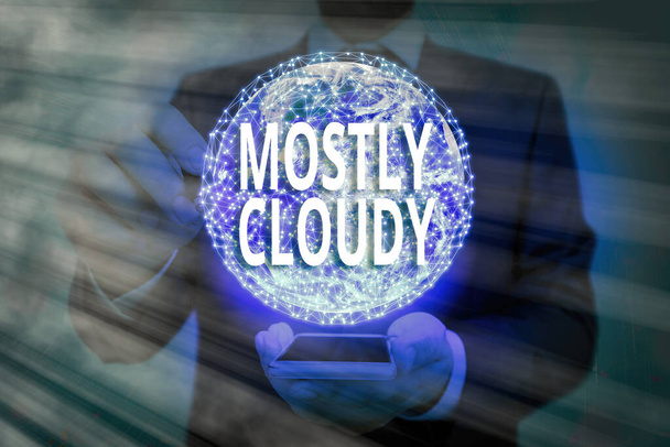 Написання текстів переважно мовою програмування Cloudy. Концепція означає "Shadowy Vaporous Foggy Fluffy Nebulous Clouds Skyscape Elements".. - Фото, зображення