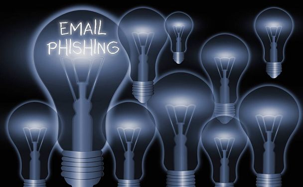 Conceptual mão escrita mostrando Email Phishing. Foto de negócios mostrando e-mails que podem vincular a sites que distribuem malware
. - Foto, Imagem