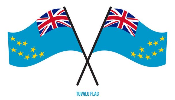 Векторная иллюстрация флага Тувалу на белом фоне. Тувалу - национальный флаг
. - Вектор,изображение