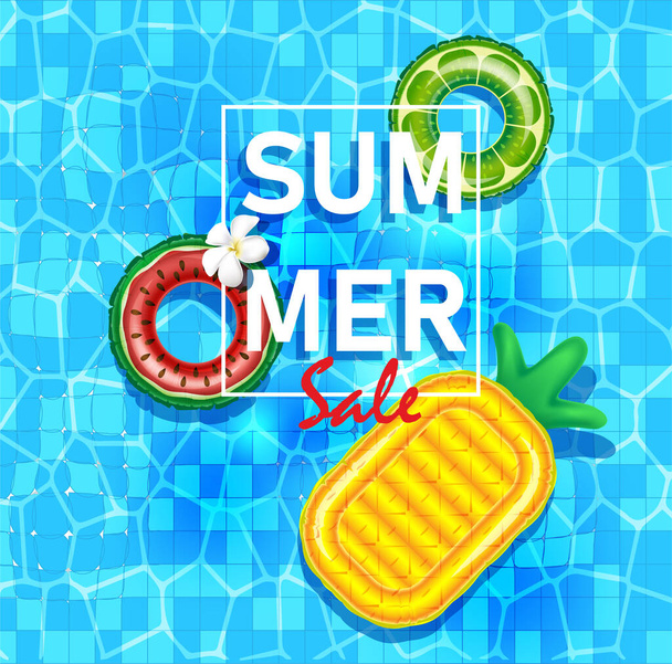 elementi estate vendita promozione shopping, estate promo, vacanze in spiaggia, web banner modello sfondo vettore 3D stile
 - Vettoriali, immagini