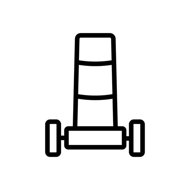 két kerekes kocsi elülső nézet ikon vektor. Két kerekes kocsi elülső kilátótáblája. izolált kontúr szimbólum illusztráció - Vektor, kép