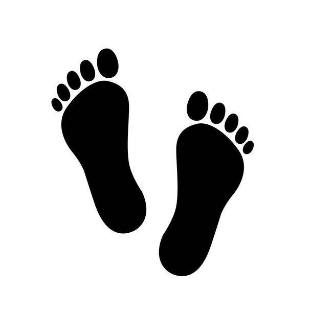 lábnyom ikon fehér háttér. Lapos stílus. lábnyomok ikon a webhely design, logó, app, UI. láb szimbólum. láb jel. emberi lábnyom. - Vektor, kép