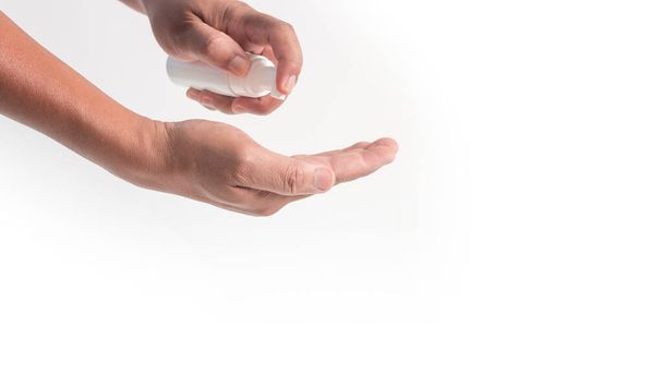 Použití alkoholu gel čisté mytí rukou dezinfekci proti viru bakterie špinavé péče o pleť, Zastavte šíření Covid 19 - Fotografie, Obrázek