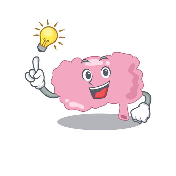Mascot character of smart brain has an idea gesture - Vector, Image